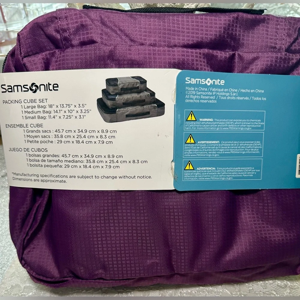 Samsonite Purple Travel Cube Set - Picture 2 of 4